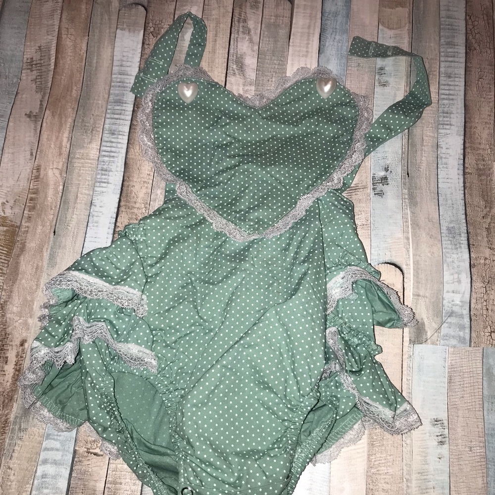 Sweetheart mint romper